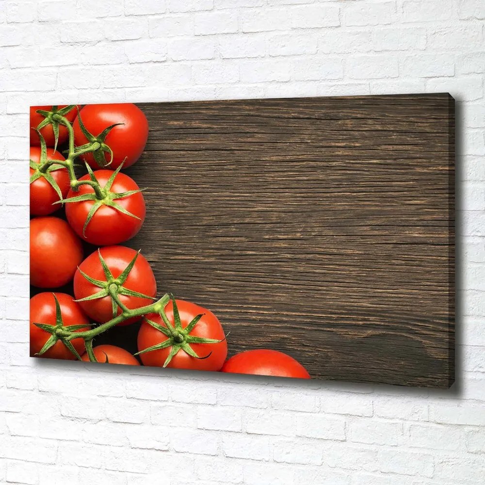 Tablou pe pânză Tomate pe lemn