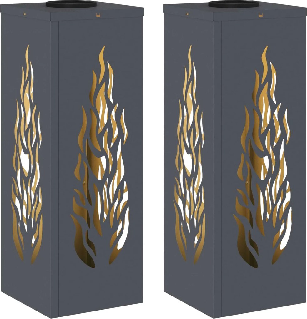 vidaXL Lumină LED Solară pentru Alei 2 pcs Antracit