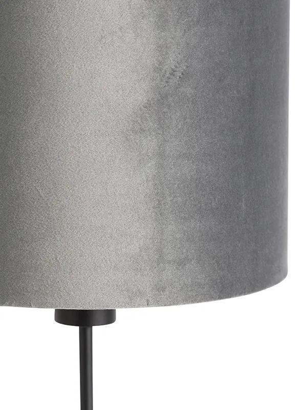 Lampa de masa moderna abajur tesatura neagra gri 25 cm reglabila - Parte