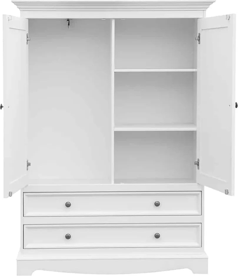 Dulăpior lemn masiv alb Linea, 108 × 45 × 147 cm