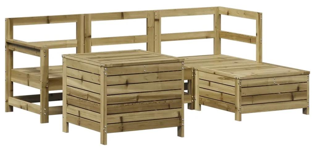 3250495 vidaXL Set canapea de grădină, 5 piese, lemn de pin tratat