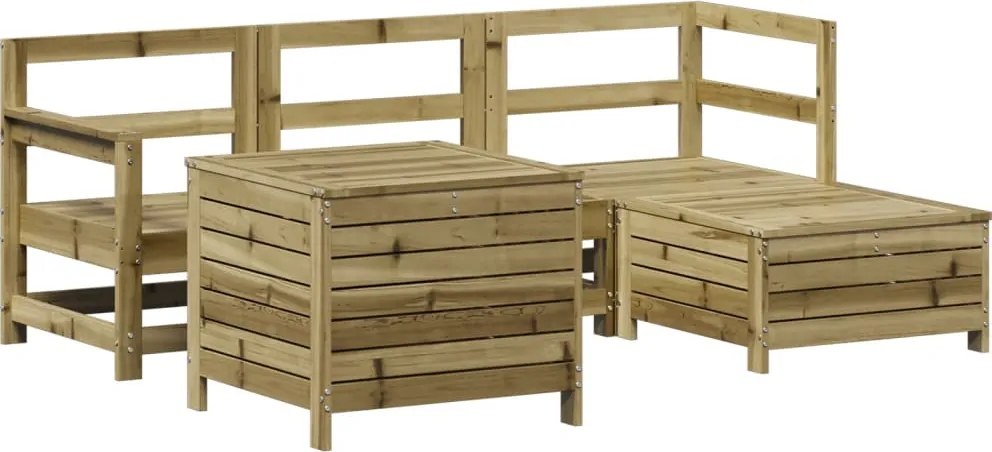 vidaXL Set canapea de grădină, 5 piese, lemn de pin tratat