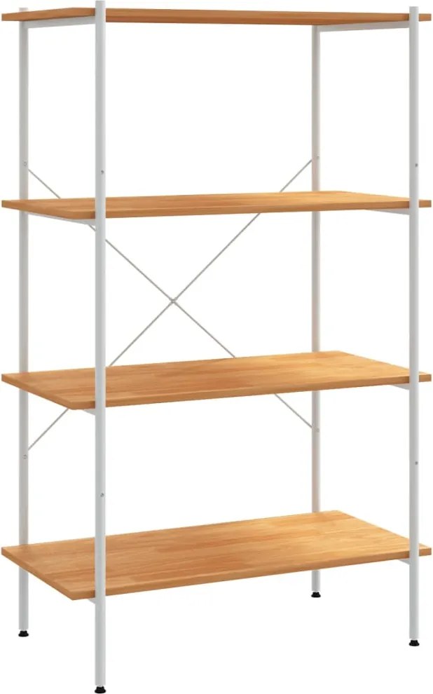 vidaXL Unitate de rafturi pe 4 niveluri, alb și stejar, 80x40x130 cm