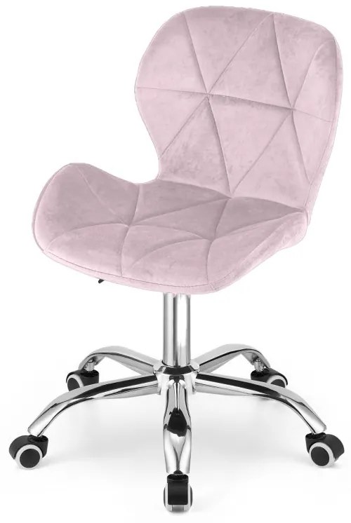 Set pentru birou – birou pliabil ZARIMO 80×40 cm alb + scaun de birou AVOLA VELVET roz