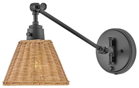 Hinkley HK-ARTI-1W-BK-NR - Aplică de perete cu spot ARTI 1xE27/60W/230V negru/maro