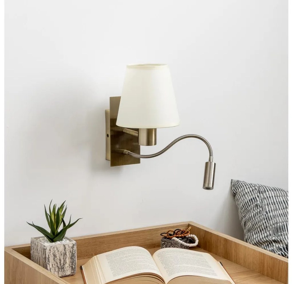 Lampă LED de perete Brilagi NUBILA 1xE27/25W/230V + LED/3W alamă/crem