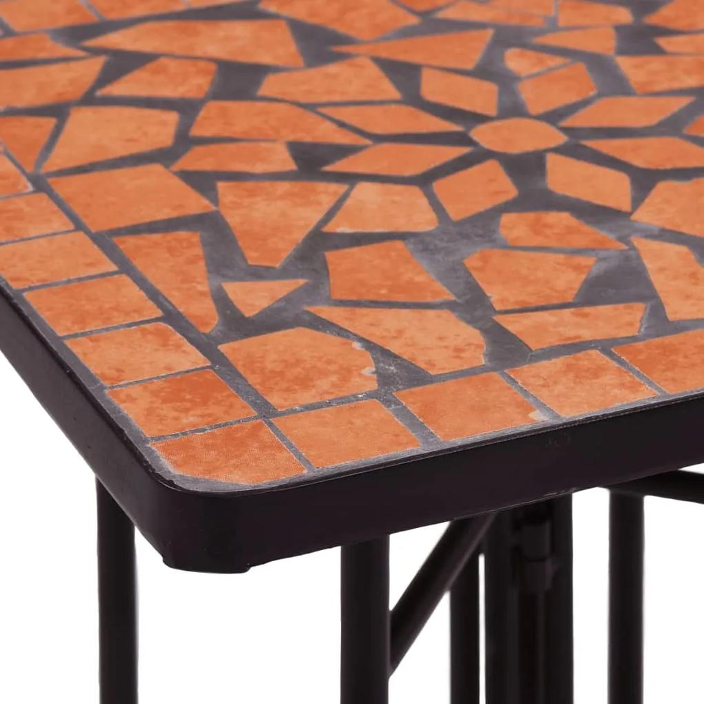 Masa laterala cu mozaic, caramiziu, ceramica 1, Terracota