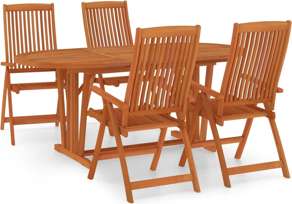 vidaXL Set mobilier de grădină, 5 piese, lemn masiv de eucalipt