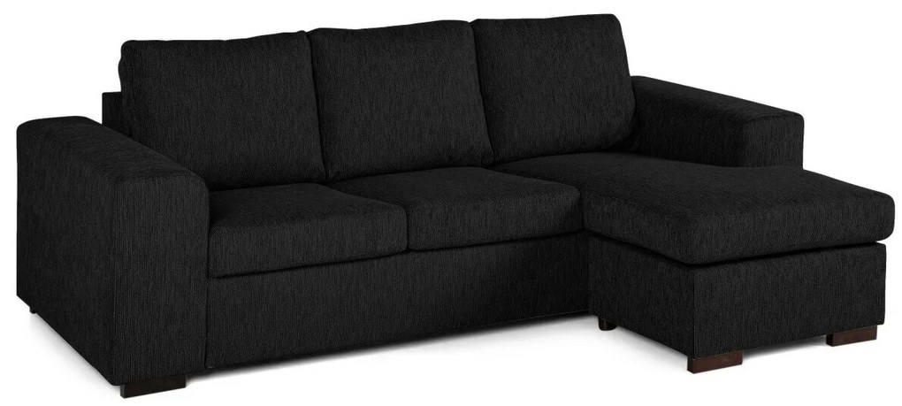 Colțar Scandinavian Choice B111Negru, 232x144x82cm, Picioare: Lemn