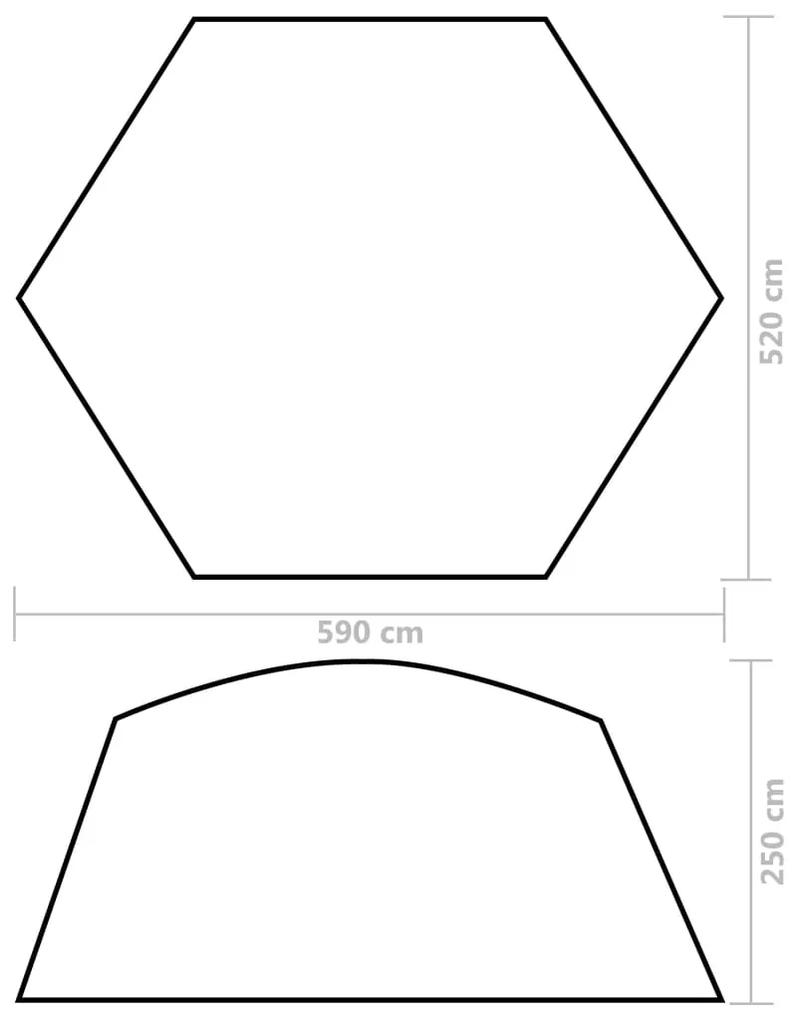 Cort de piscina, gri, 590x520x250 cm, tesatura 1, Gri, 590 x 520 x 250 cm