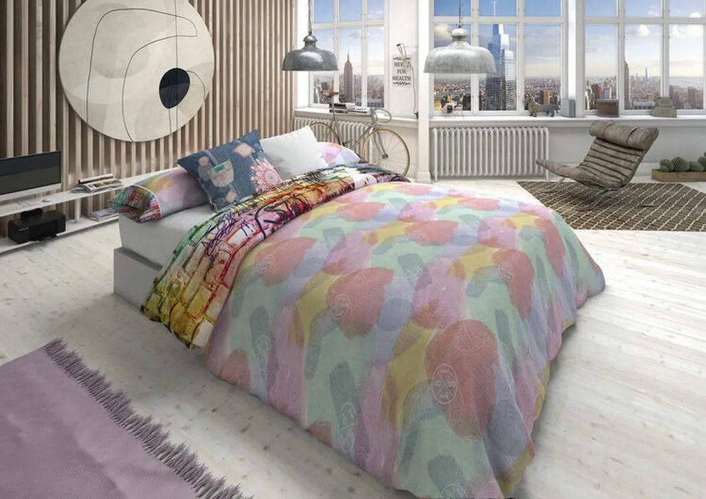 Set husă de pătură Lois FAME P. Gri Pat 105 2 Piese