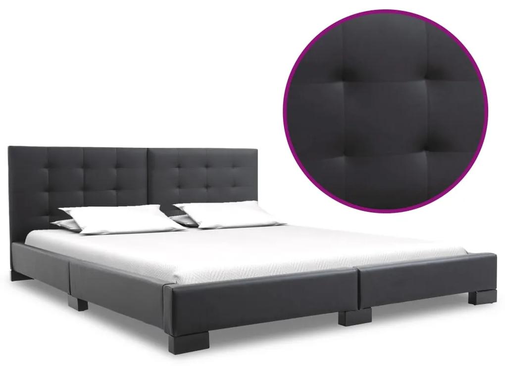 280630 vidaXL Cadru de pat, negru, 200 x 160 cm, piele artificială