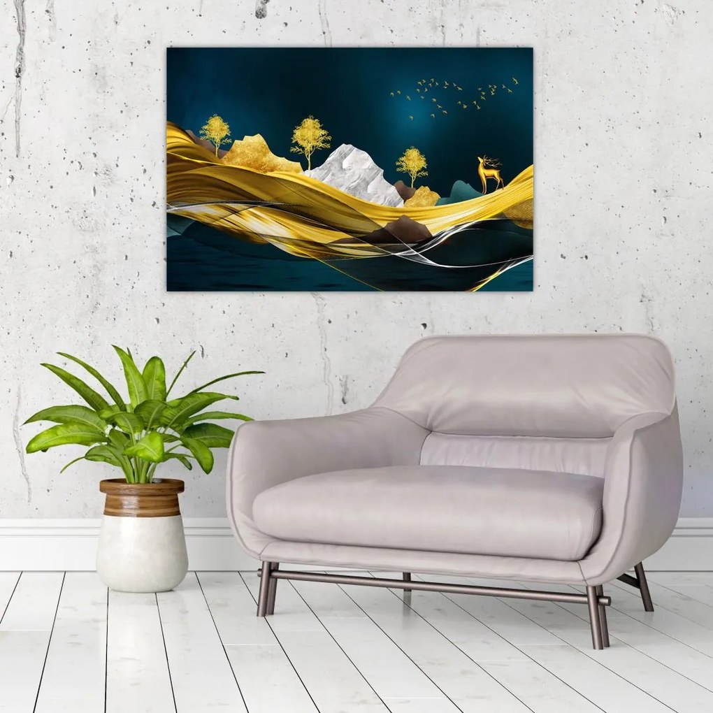 Tablou - Peisaj, cerb (90x60 cm)