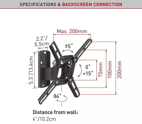 Suport TV perete Barkan SwT 13-43" 30kg | Produs de Calitate Superioară