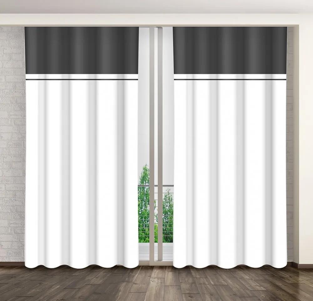 Draperie alb-negru pentru camera de zi Lungime: 270 cm