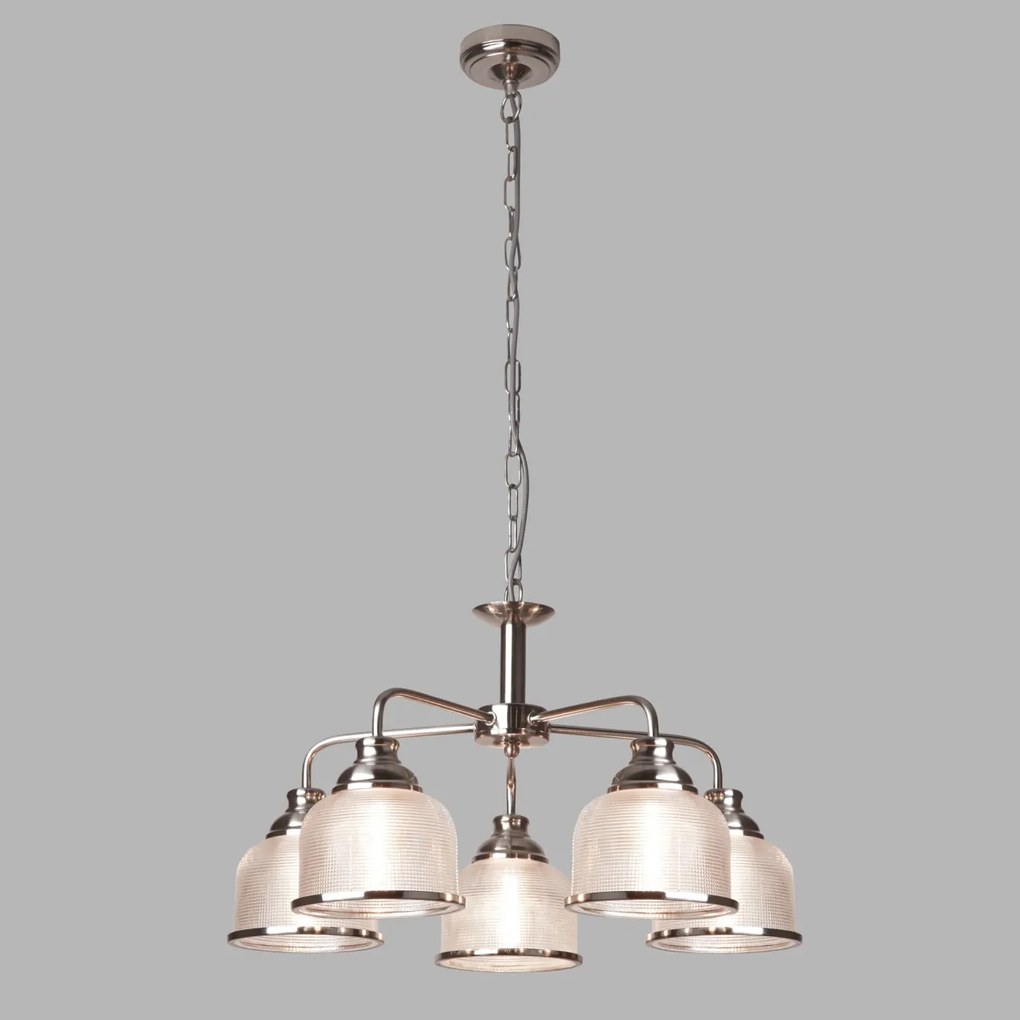 Lustra suspendata design clasic Bistro II 5L argintiu satin 1685-5SS SRT