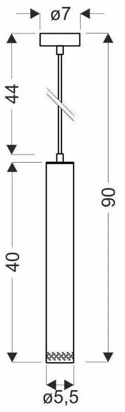 Lustră neagră cu abajur din lemn ø 7 cm Tubo – Candellux Lighting