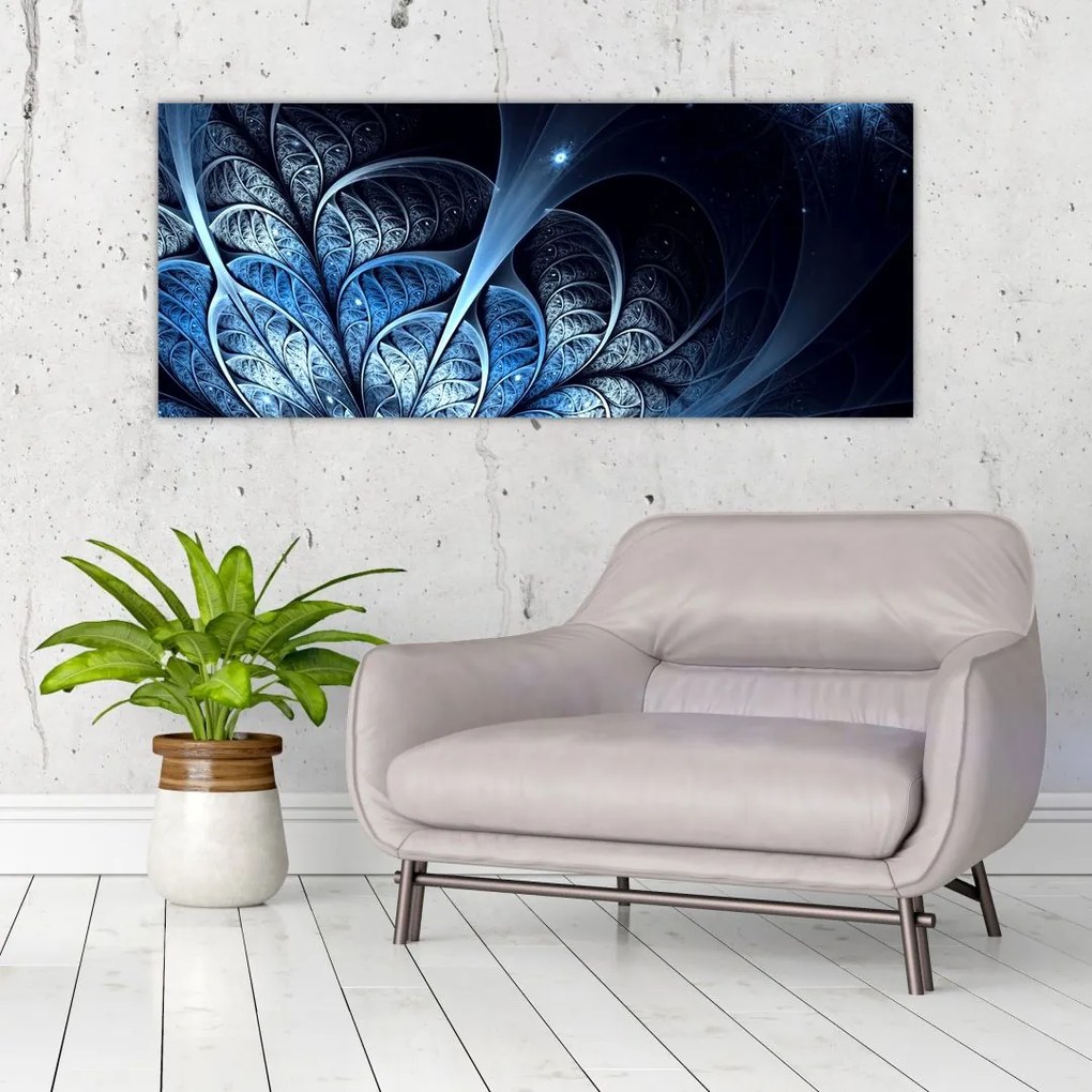 Tablou - Floare albastru închis (120x50 cm)