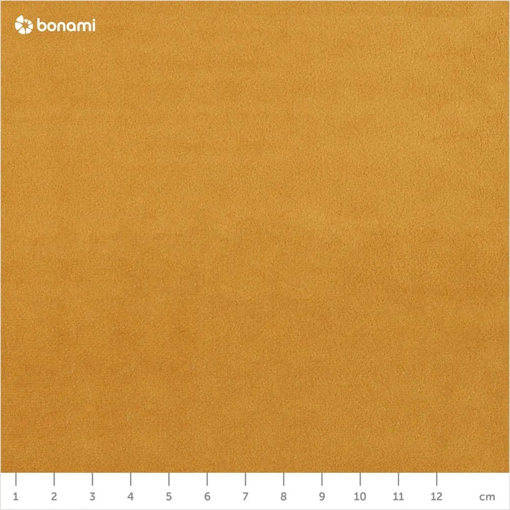 Canapea cu tapițerie din catifea Kooko Home Lento, 198 cm, galben