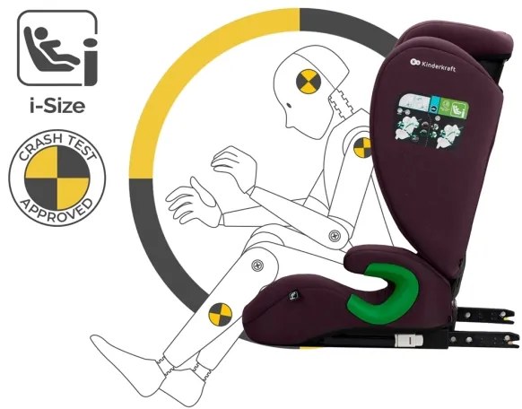 KINDERKRAFT - Scaun auto JUNIOR FIX 2 (100-150 cm) Cherry Pearl