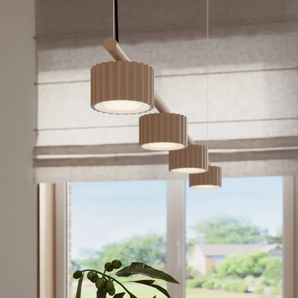 Sollux SL.2702 - Lustră suspendată pe cablu AURA 4xGX53/10W/230V taupe