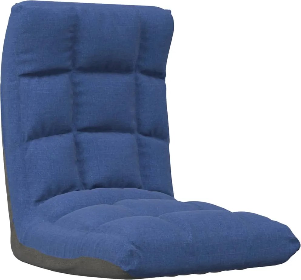 vidaXL Scaun de podea pliabil, albastru, material textil