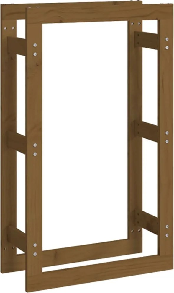 vidaXL Rastel lemne de foc, maro miere, 60x25x100 cm, lemn masiv pin
