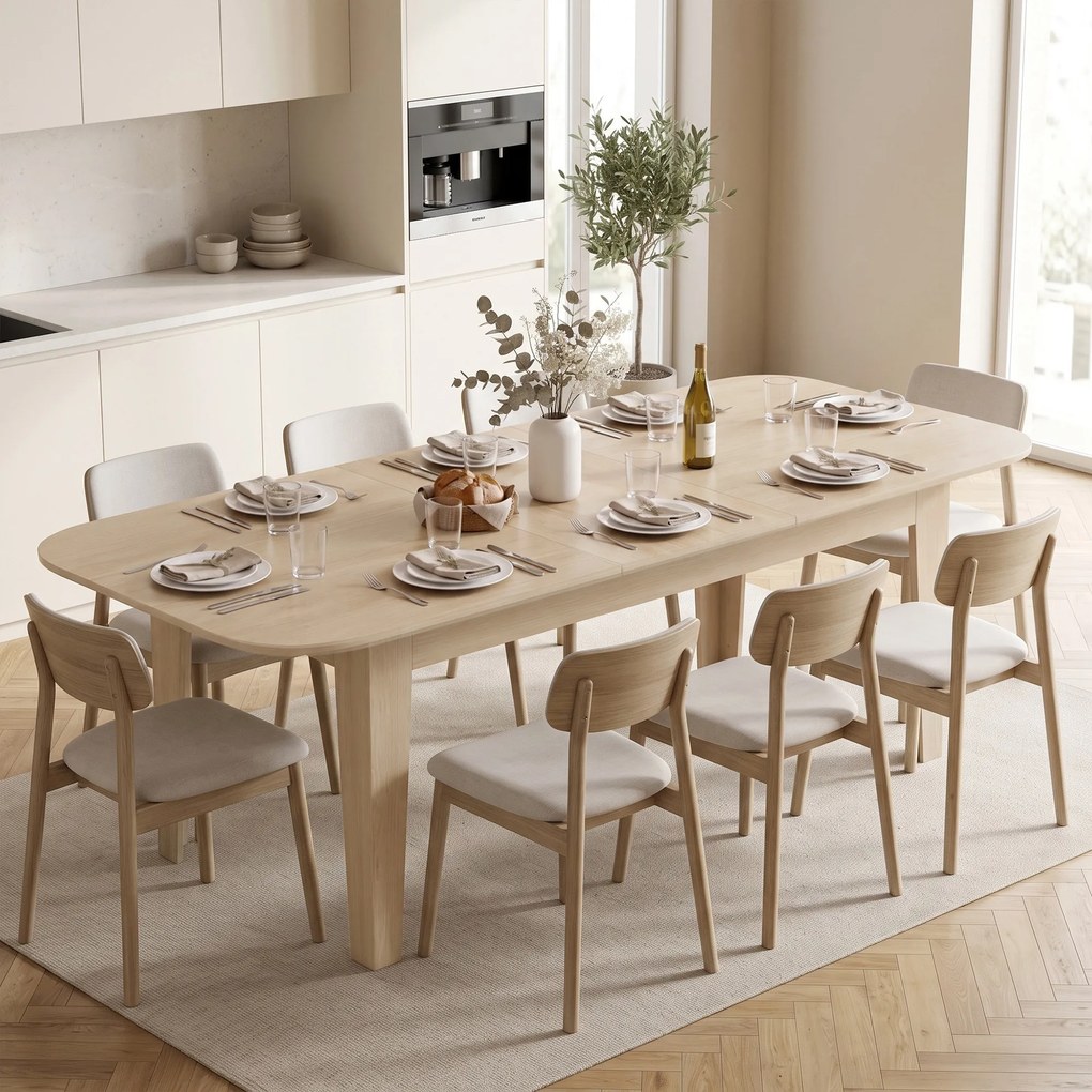 HOMCOM Masă Ovală Extensibilă pentru Dining, 140-180 cm, Stejar | Aosom Romania