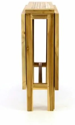 Masă de grădină din lemn tec DIVERO - pliabilă - 130 x 65 cm