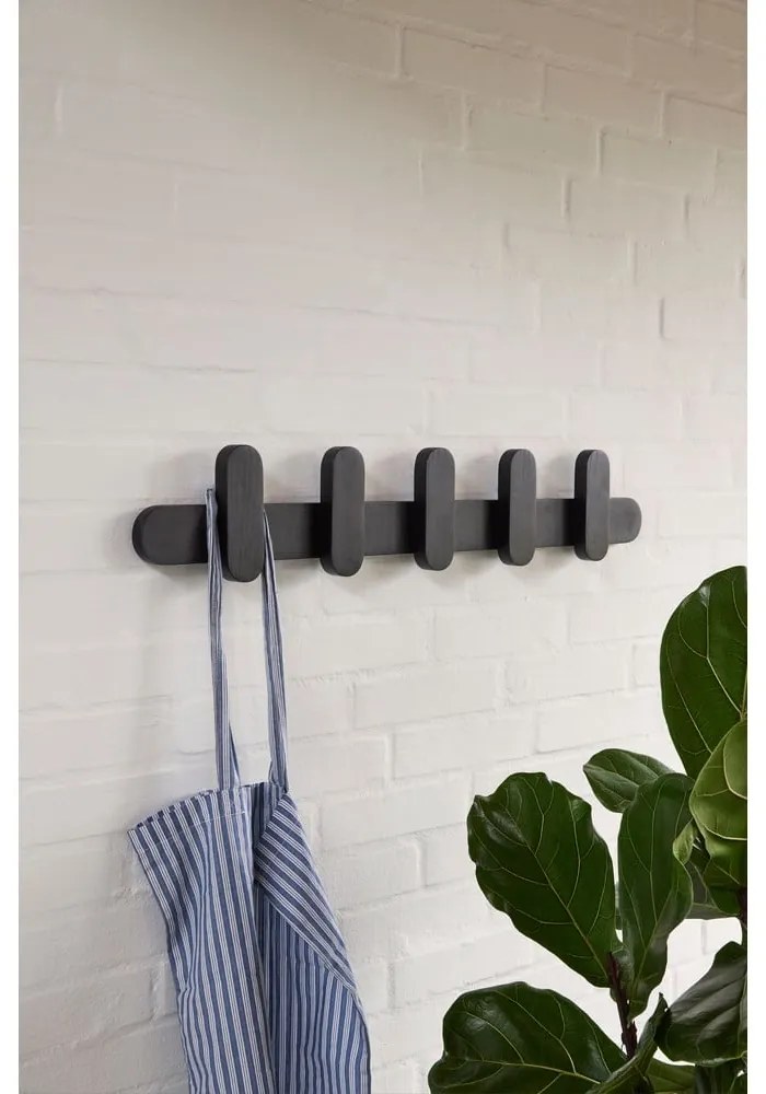 Cuier de perete negru din lemn de frasin Merry - Hübsch