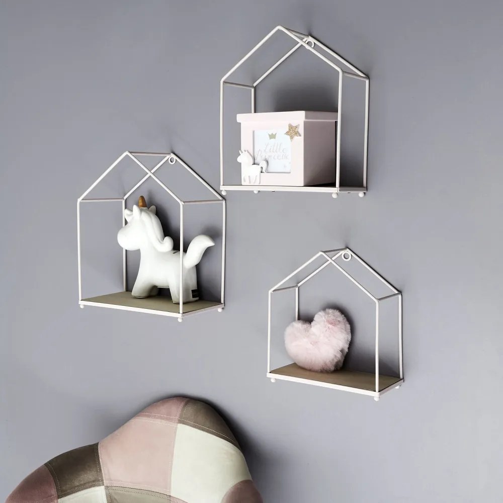 OFERTA Set 3 buc rafturi decorative pentru copii SAKURA, roz II.calitate