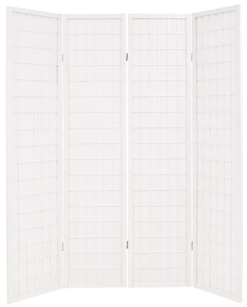 245906 vidaXL Paravan pliabil cu 4 panouri, stil japonez, 160x170 cm, Alb