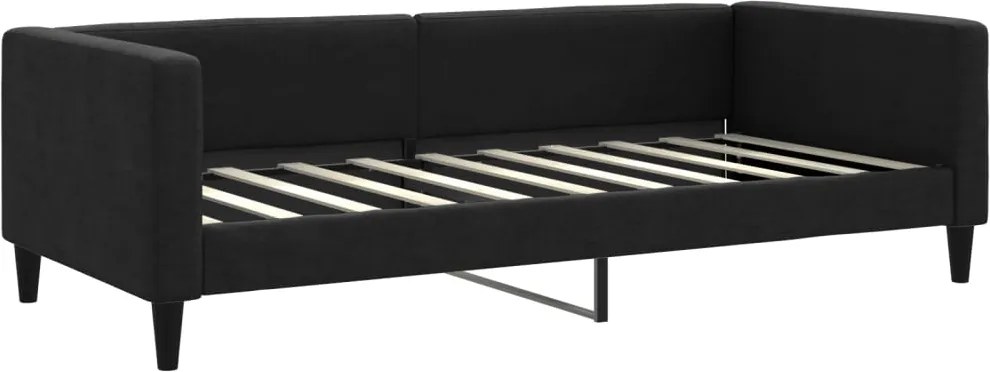 vidaXL Cadru de pat, negru, 90x190 cm, material textil
