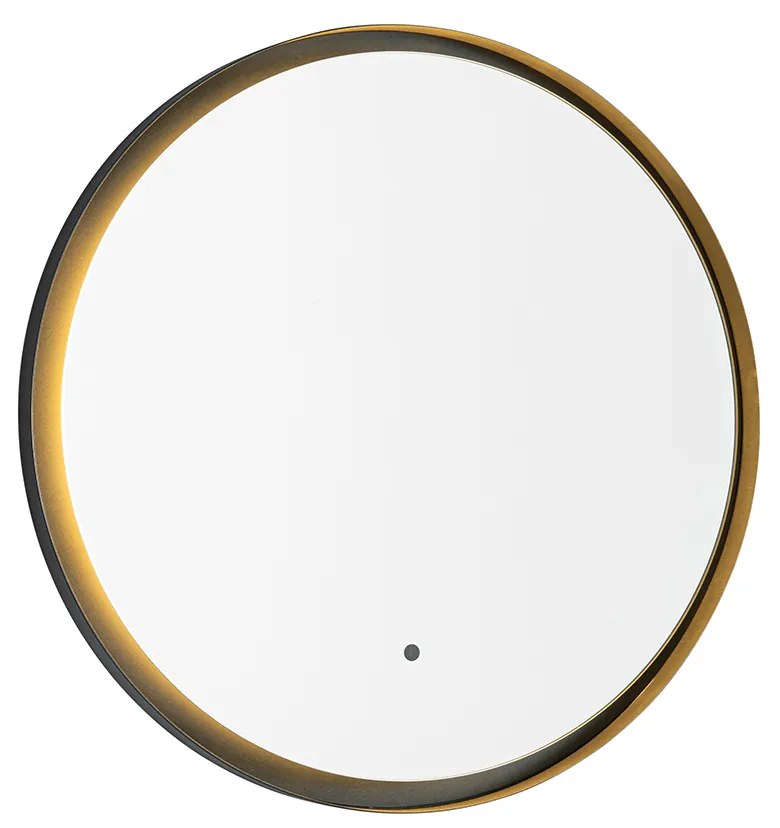 Oglinză modernă de baie neagră cu LED și dimmer tactil - Pim