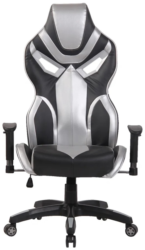 Scaun gaming Genator V8, piele ecologica, Negru/Gri