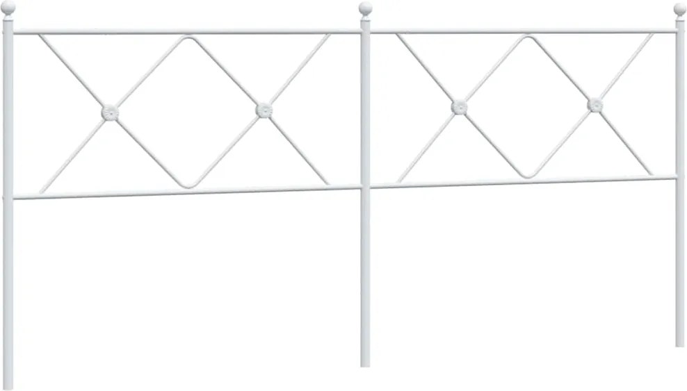 vidaXL Tăblie de pat de schimb metalică, alb, 180 cm