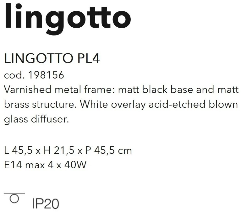 Plafoniera design modern Lingotto PL4 198156