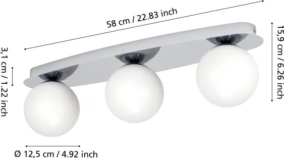 Eglo 902096 - Plafonieră LED pentru baie CASTROVIDO 3xG9/4,2W/230V IP44 crom