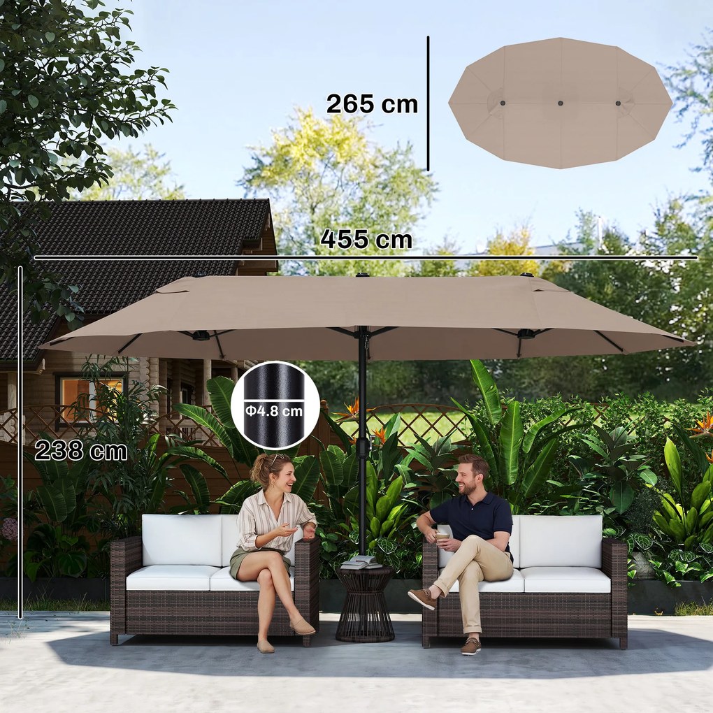 Outsunny umbrele de gradina umbrela dubla 4.6m gradina piscina | Aosom Romania