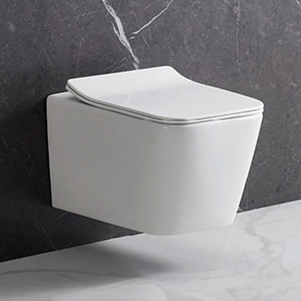 Toaletă fără ramă, montată pe perete, Tina