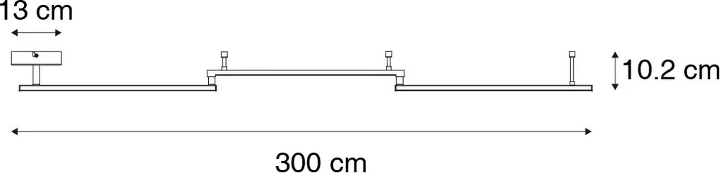 Plafoniera neagra 300 cm incluzând LED cu 3 trepte de luminozitate reglabilă - Annuschka