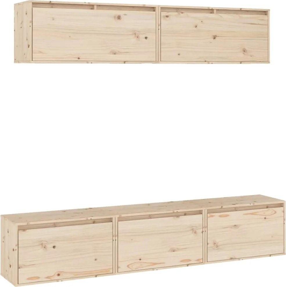 vidaXL Set dulap TV, 5 buc., lemn masiv de pin