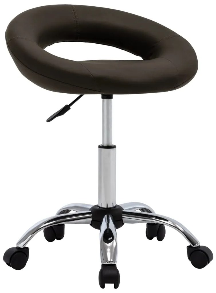 vidaXL Scaun de bucătărie pivotant, maro, piele ecologică