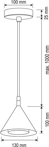 Brilagi - Lampă suspendată pe cablu CONE SINGLE 1xGX53/15W/230V bej