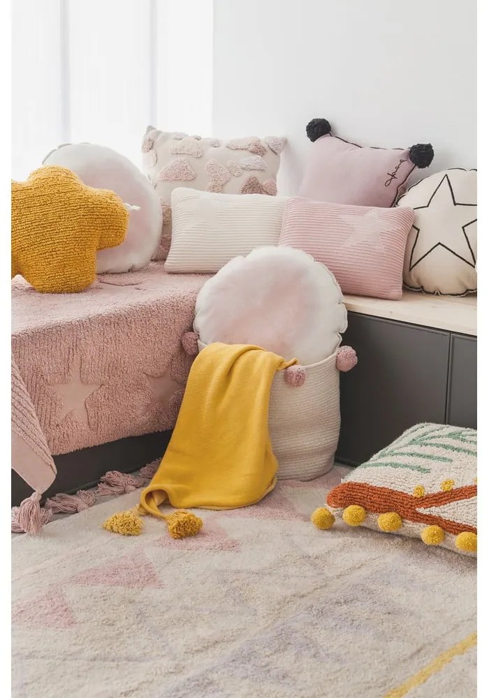 Covor pentru copii roz/crem lavabil/țesut manual din bumbac 140x200 cm Azteca Vintage Nude – Lorena Canals
