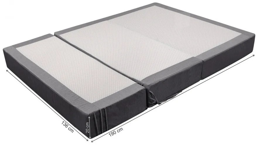 Canapea extensibila Urban Living Bedora 136x80x40 cm Grey/Grey Flower