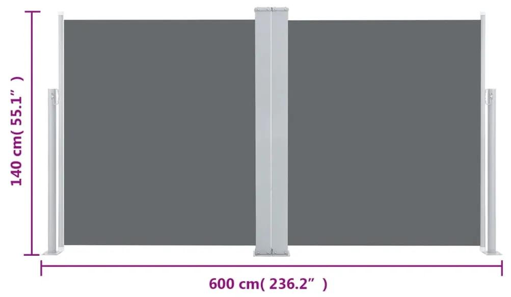 Copertina laterala retractabila, antracit, 140 x 600 cm Antracit, 140 x 600 cm