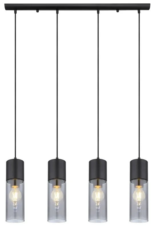 Lustra cu 4 pendule design modern ANNIKA negru