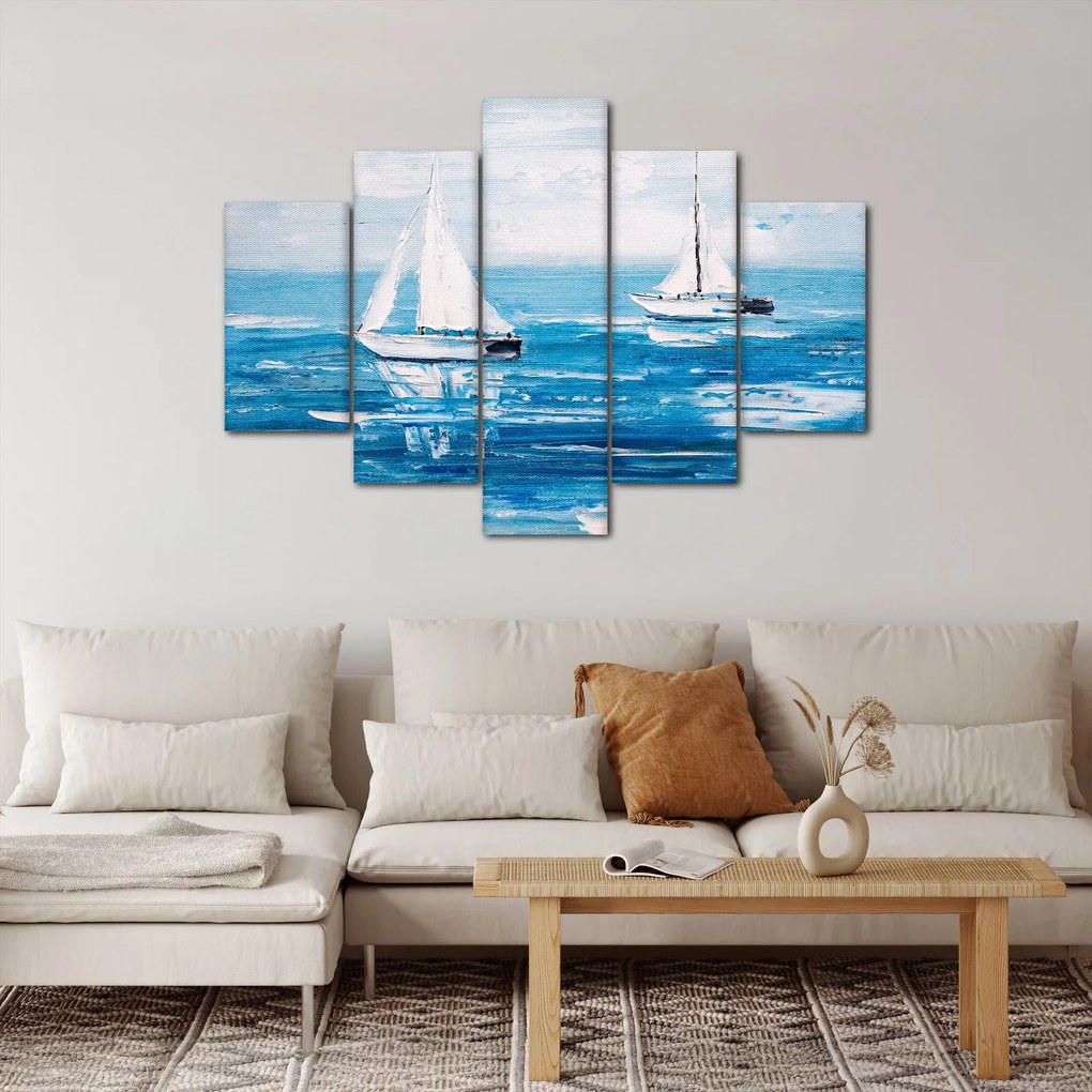 Tablou - Pictură yacht pe mare (150x105 cm)