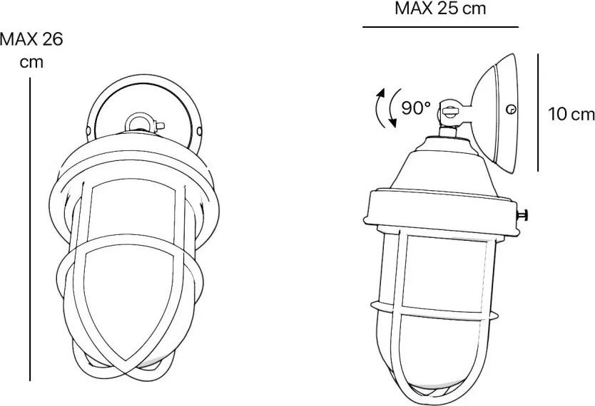 Aplica de perete exterior design rustic Grid